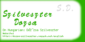 szilveszter dozsa business card